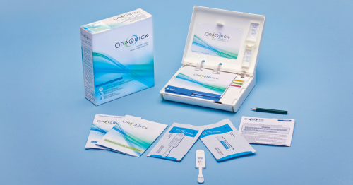 The OraQuick In-Home HIV Test Kit is a do-it-yourself rapid home-use HIV test kit provides results in 20-40 minutes and does not require sending a sample to a laboratory for analysis.